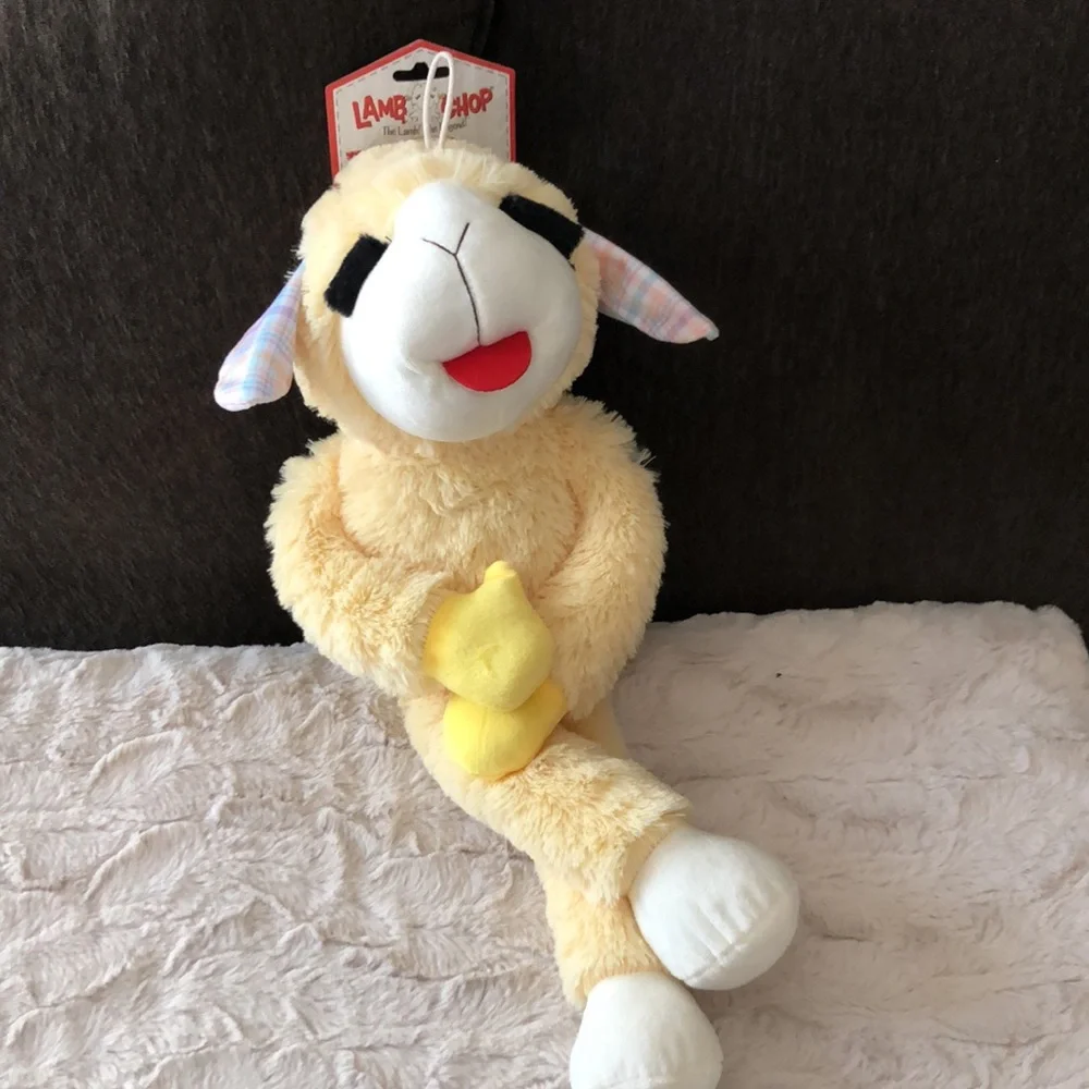 Yellow Plush EASTER Lamb Chop DOG Toy